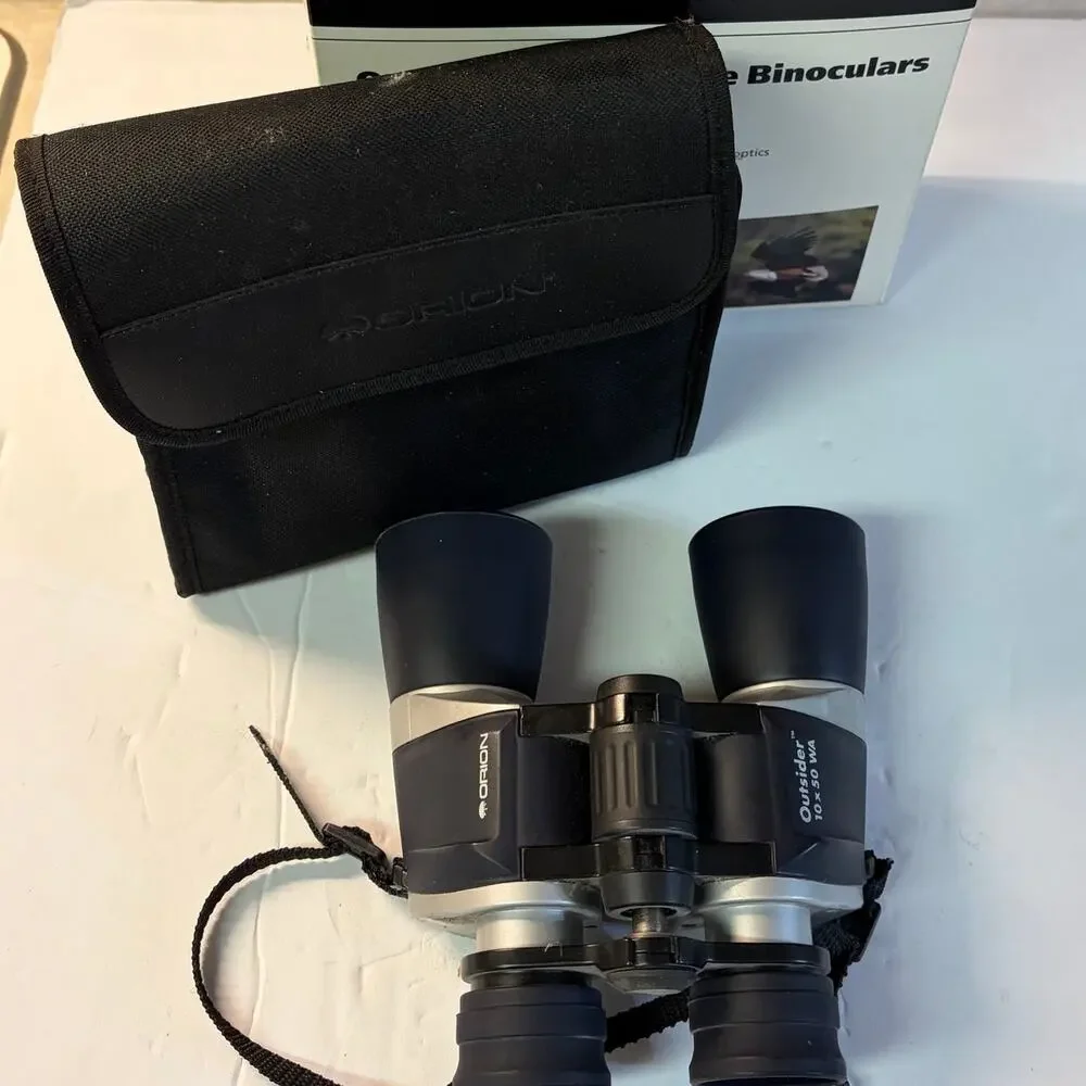 Vintage 1998 Orion Outsider 10x50 Wide‑Angle Binoculars Black Silver Complete
